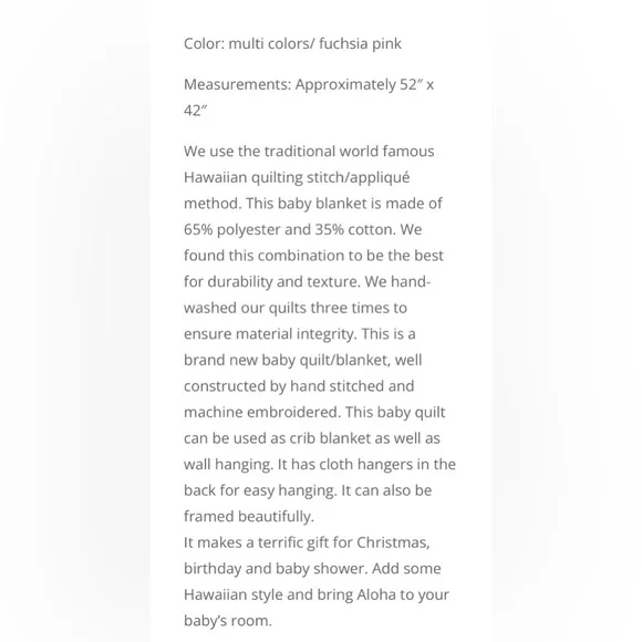 Colorful Hawaiian Quilt/Wall Hanging - Picture 3 of 3